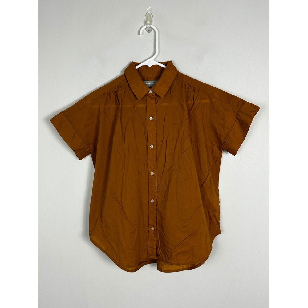 Everlane Must Have Boxy Short Sleeve 100% Coton Button Down Shirt Womens Size XS